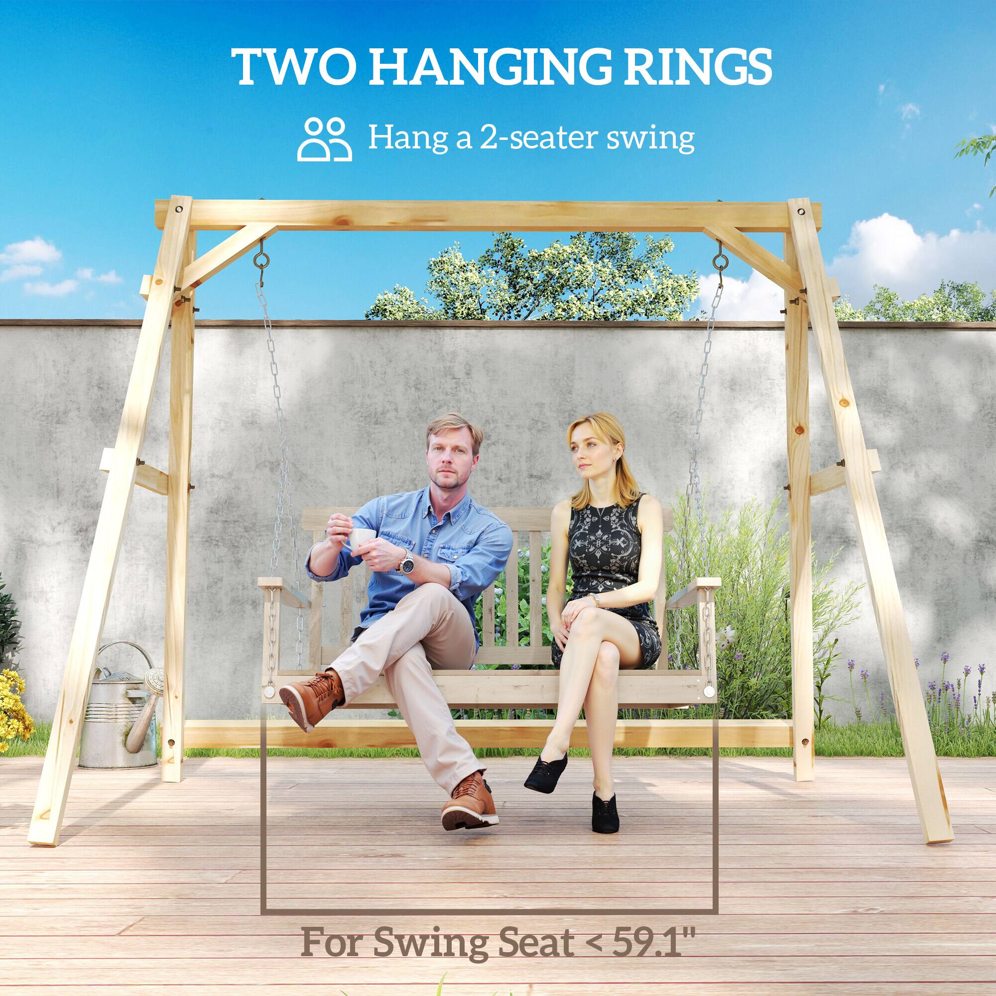 TWO HANGING RINGS  
Hang a 2-seater swing  

For Swing Seat < 59.1"