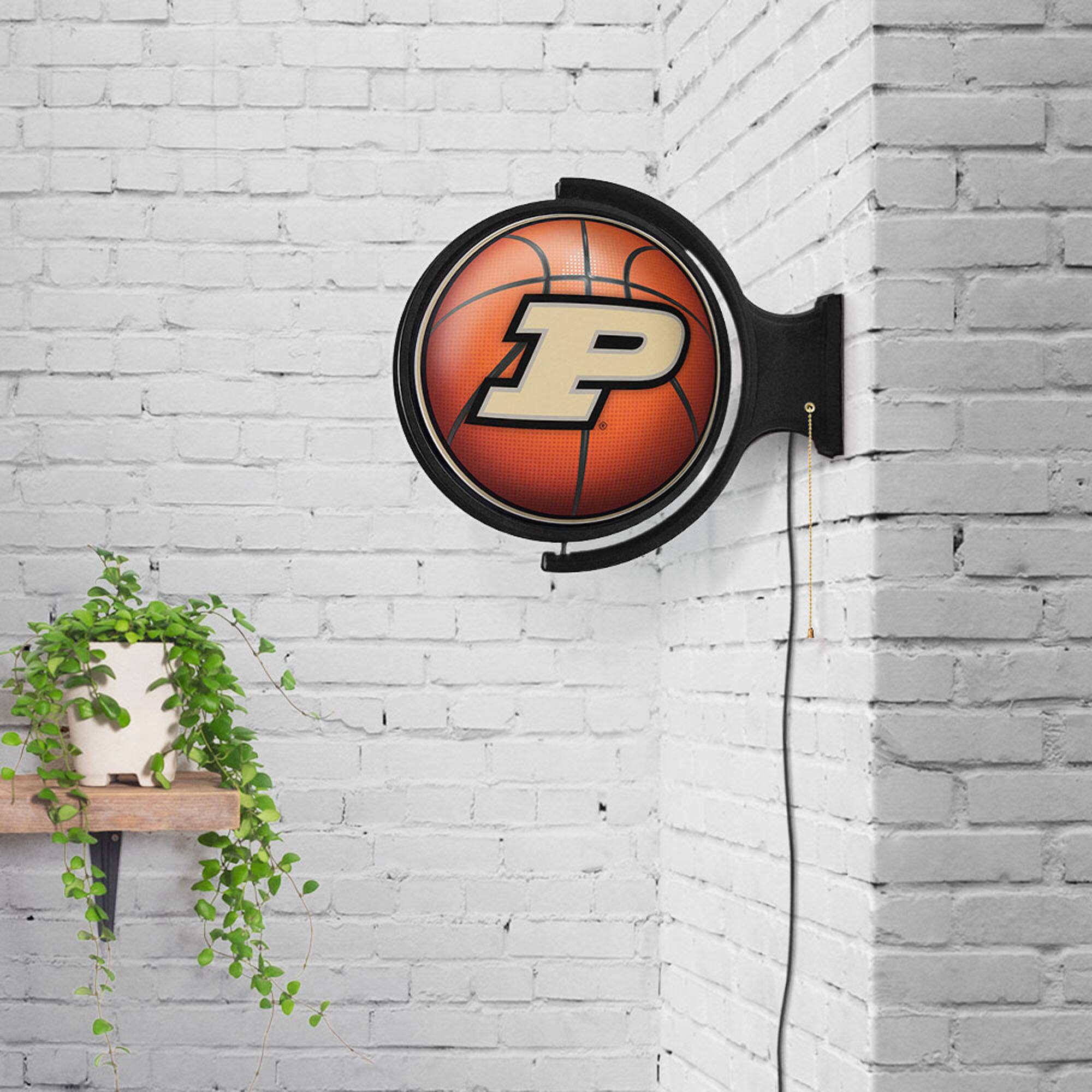 Alt View 3. The Fan-Brand - Purdue Boilermakers Basketball 21'' x 23'' Rotating Lighted Wall Sign - Multicolor.
