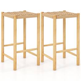 Ecooso - 26 Inch Dining Bar Stool Set of 2 for Kitchen Island or Breakfast Bar - Natural