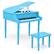 Front. Costway - 30-Key Classic Baby Grand Piano Toddler Toy Wood with Bench & Music Rack - Blue.