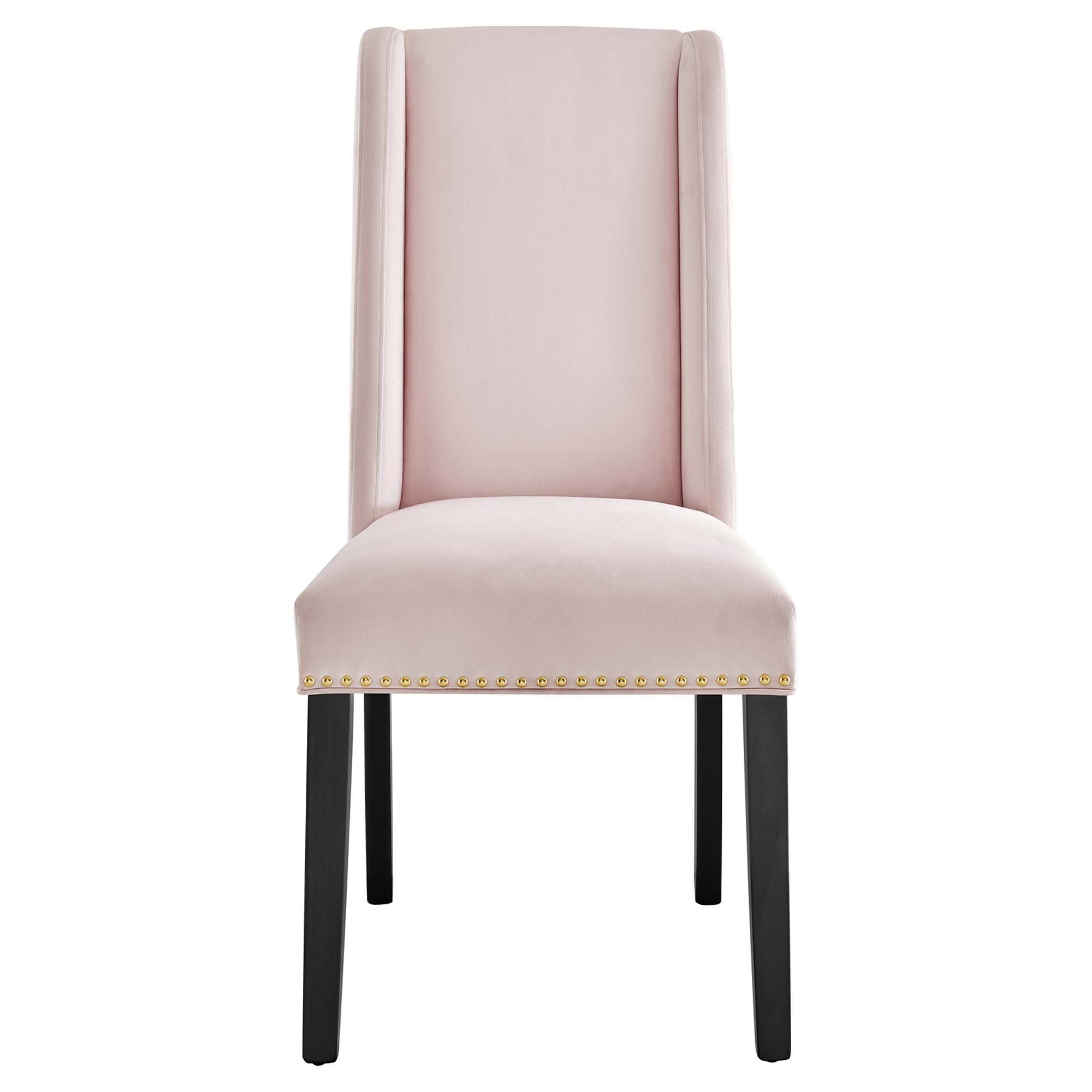 Alt View 4. Modway - Baron Performance Velvet Dining Chairs Set of 2 by Modway - Pink.