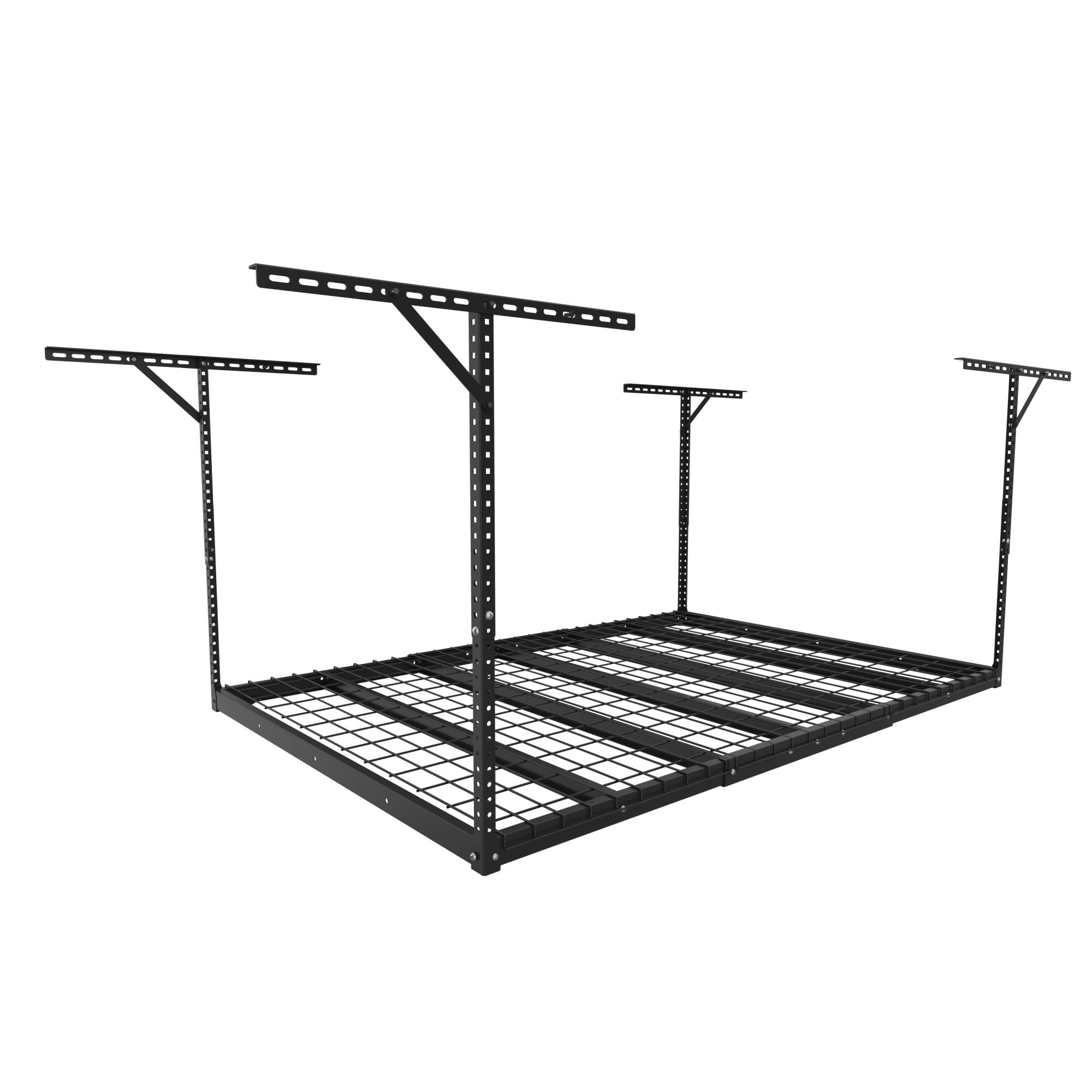 Front. Fleximounts - Max Series 48 in. W x 72 in. D x 22-40 in. H Heavy Duty Ceiling Mounted Garage Rack - Black.