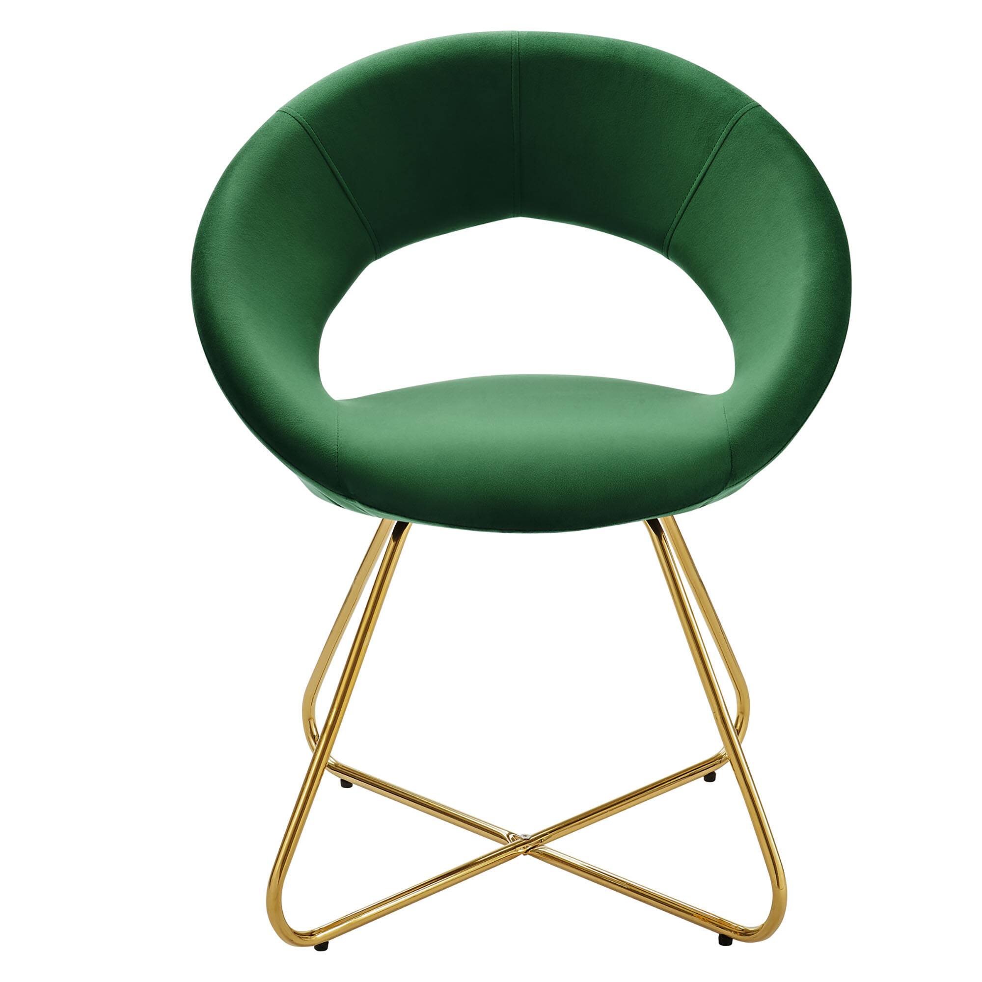 Alt View 4. Modway - Nouvelle Performance Velvet Dining Chair Set of 2 by Modway - Gold Emerald.