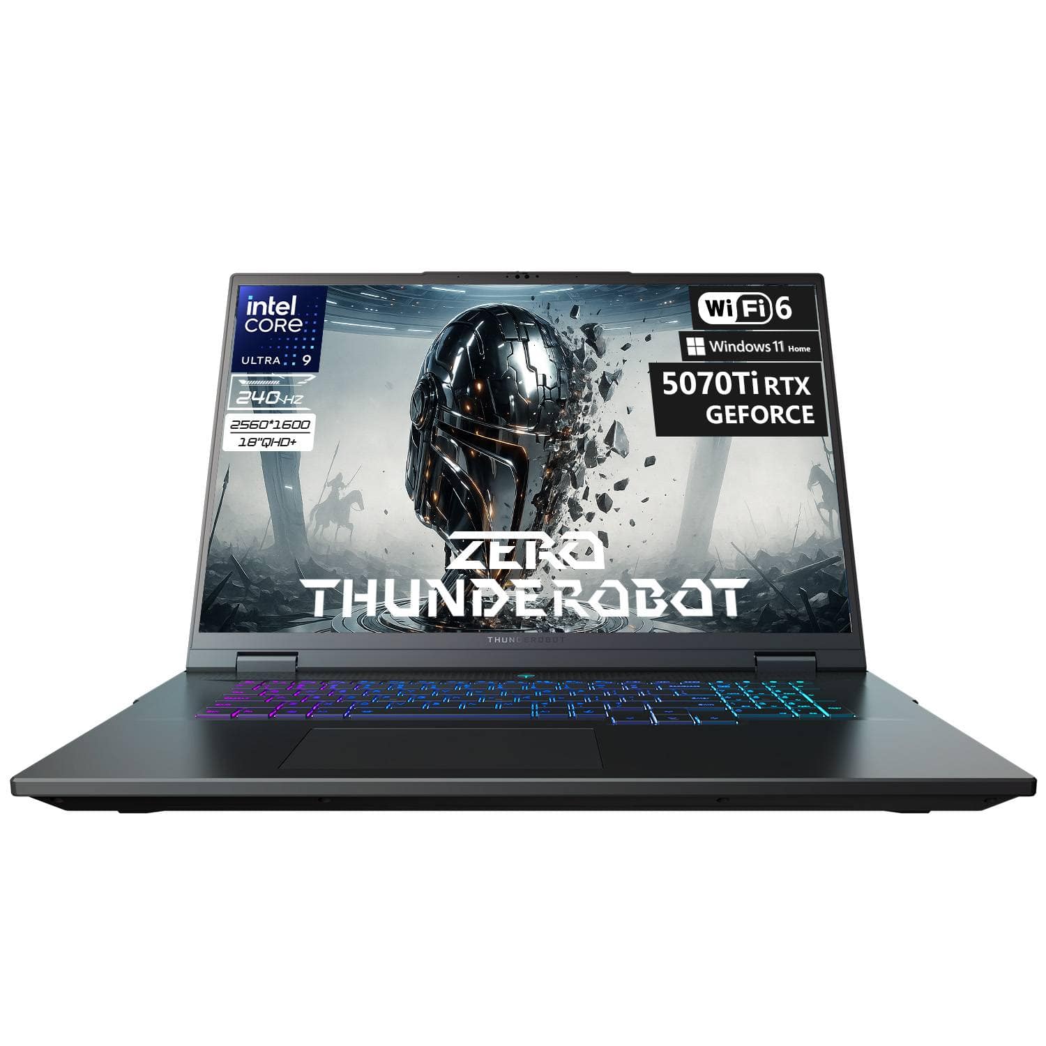 Thunderobot - ZERO 18" WQXGA Gaming Laptop - Intel Core Ultra 9 275HX - 32GB RAM – 1TB SSD - NVIDIA GeForce RTX 5070 Ti - Backlit KB - Black