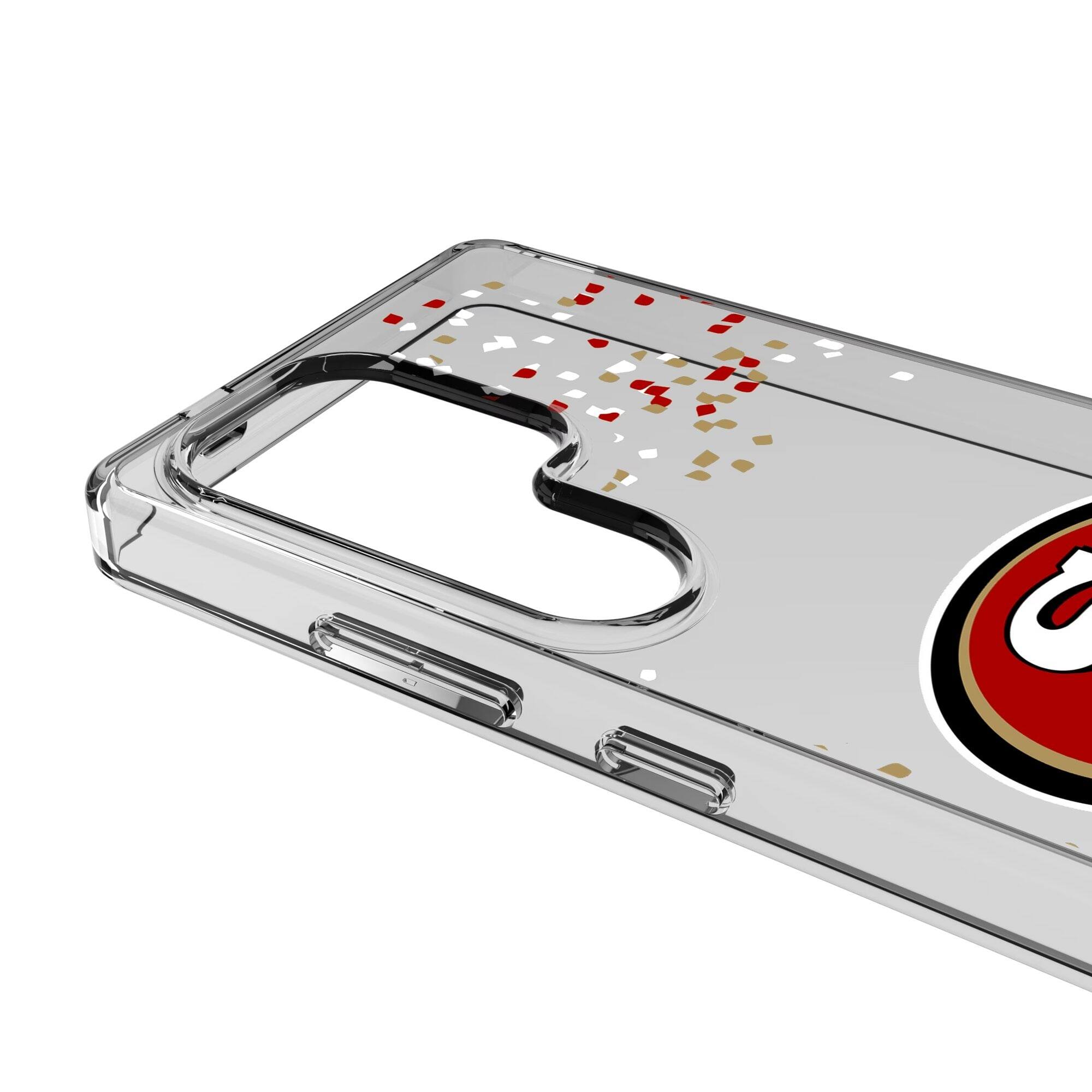 Alt View 2. Keyscaper - San Francisco 49ers Galaxy Clear Case with Confetti Design - S23 Ultra - Multicolor.