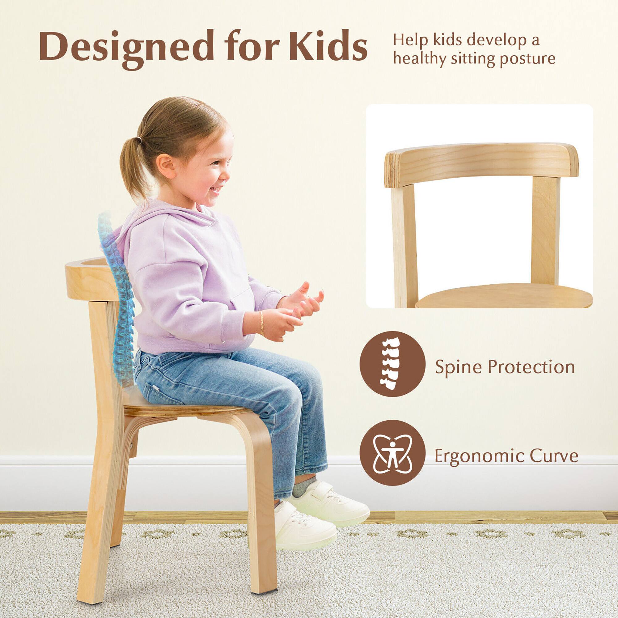 Designed for Kids  
Help kids develop a healthy sitting posture  

Spine Protection  
Ergonomic Curve