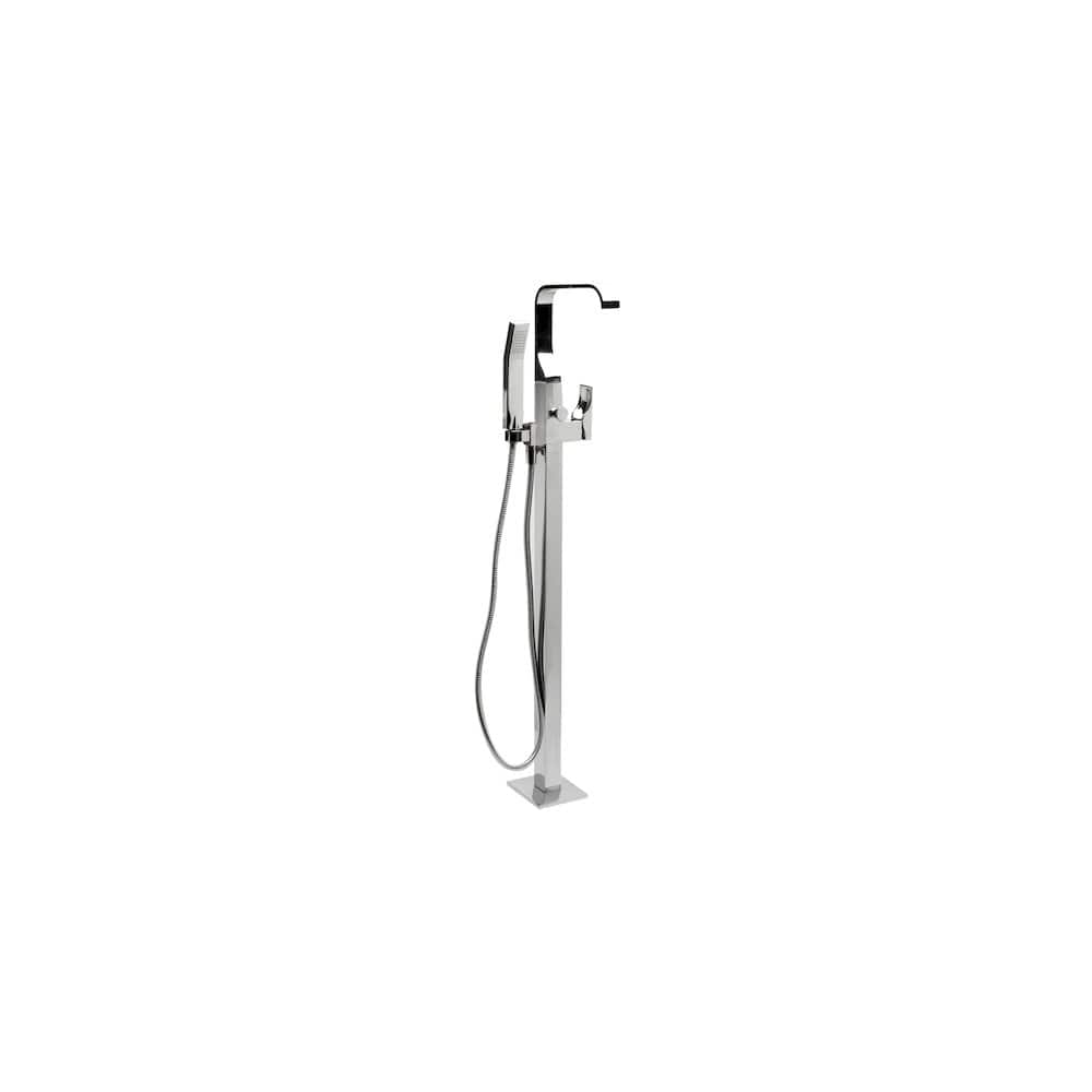Alfi - Single Lever Floor Mounted Tub Filler Mixer w Hand Held Shower Head - Polished Chrome