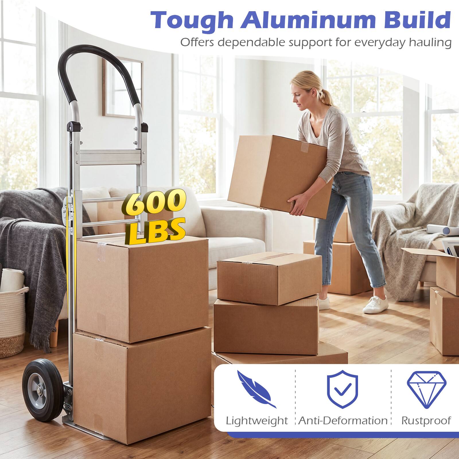 Tough Aluminum Build  
Offers dependable support for everyday hauling  

600 LBS  

Lightweight | Anti-Deformation | Rustproof