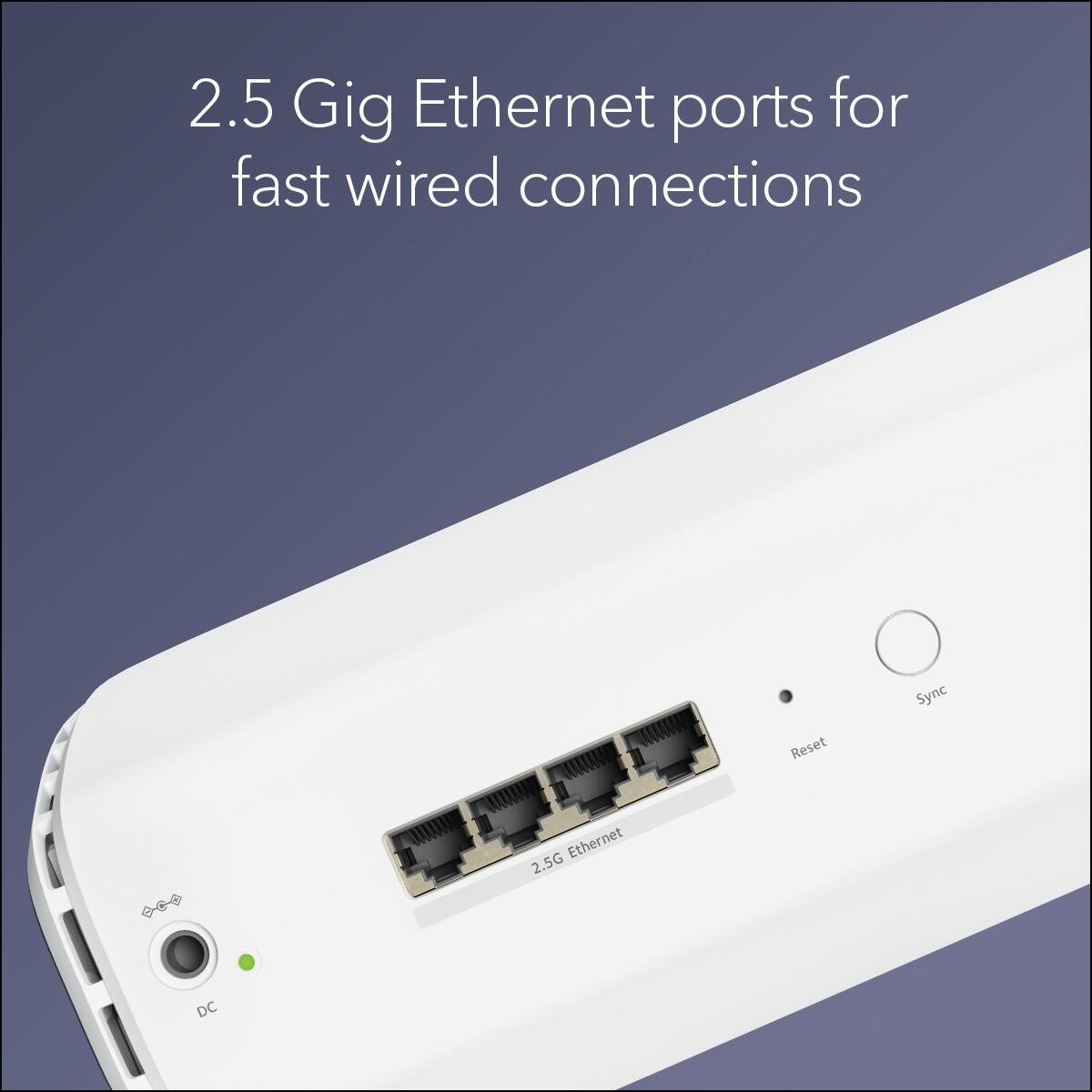 2.5 Gig Ethernet ports for fast wired connections

Reset Sync

2.5G Ethernet

DC