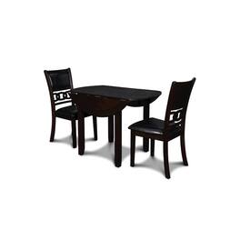 New Classic Furniture - Gia 3-Piece 42" Wood Drop Leaf Dining Set - Brown