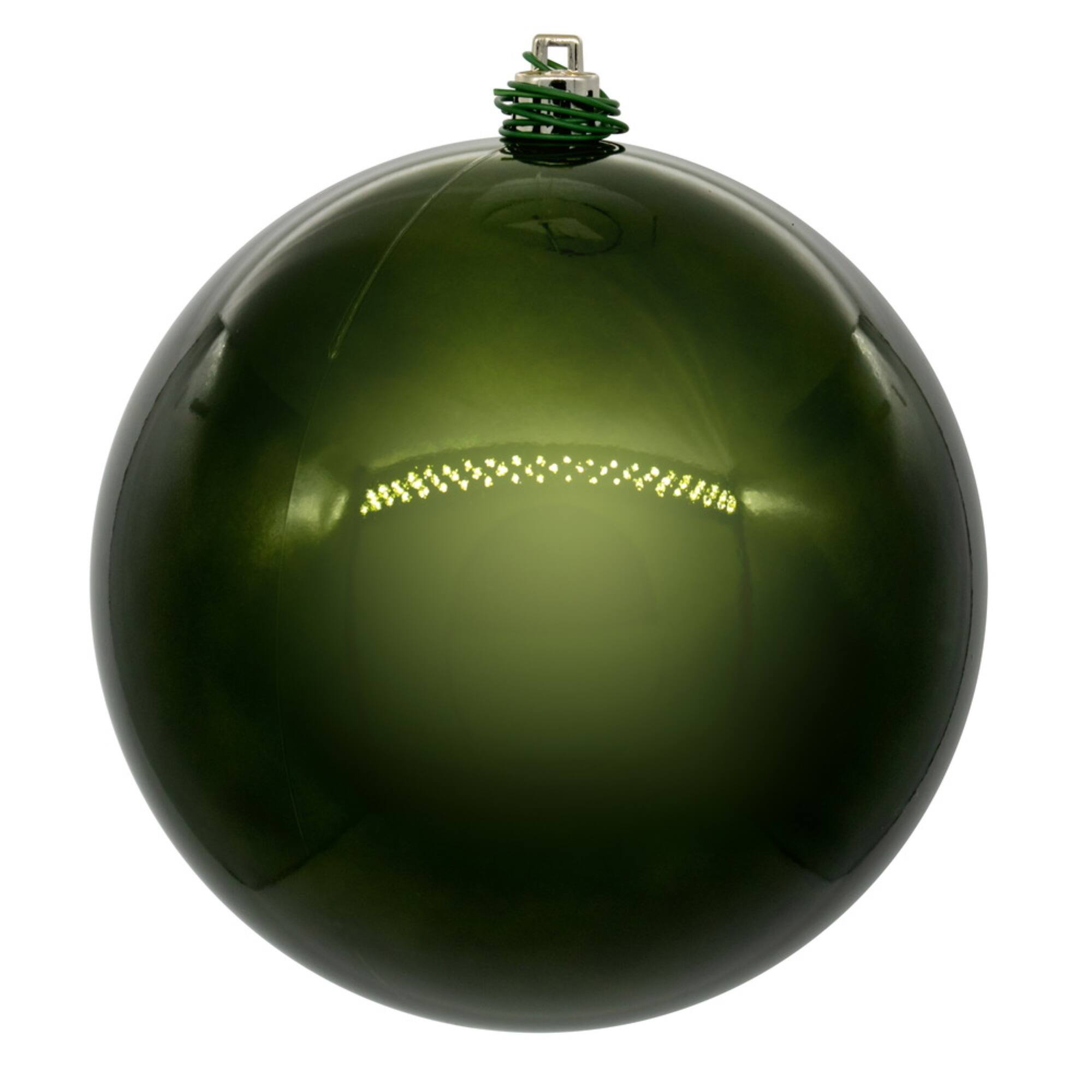 Front. Vickerman - Vickerman 3" Juniper Pearl UV Drilled Ball Ornament 12 per Bag - Juniper Green.