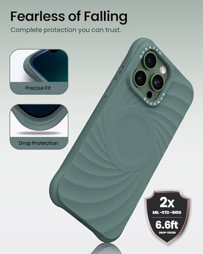 Fearless of Falling  
Complete protection you can trust.  
DAT Precise Fit  
Drop Protection  
2x MIL-STD-810G  
6.6ft DROP-TESTED
