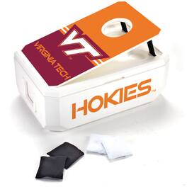 Indigo Falls - Virginia Tech Hokies 40-Can Cornhole Cooler - White