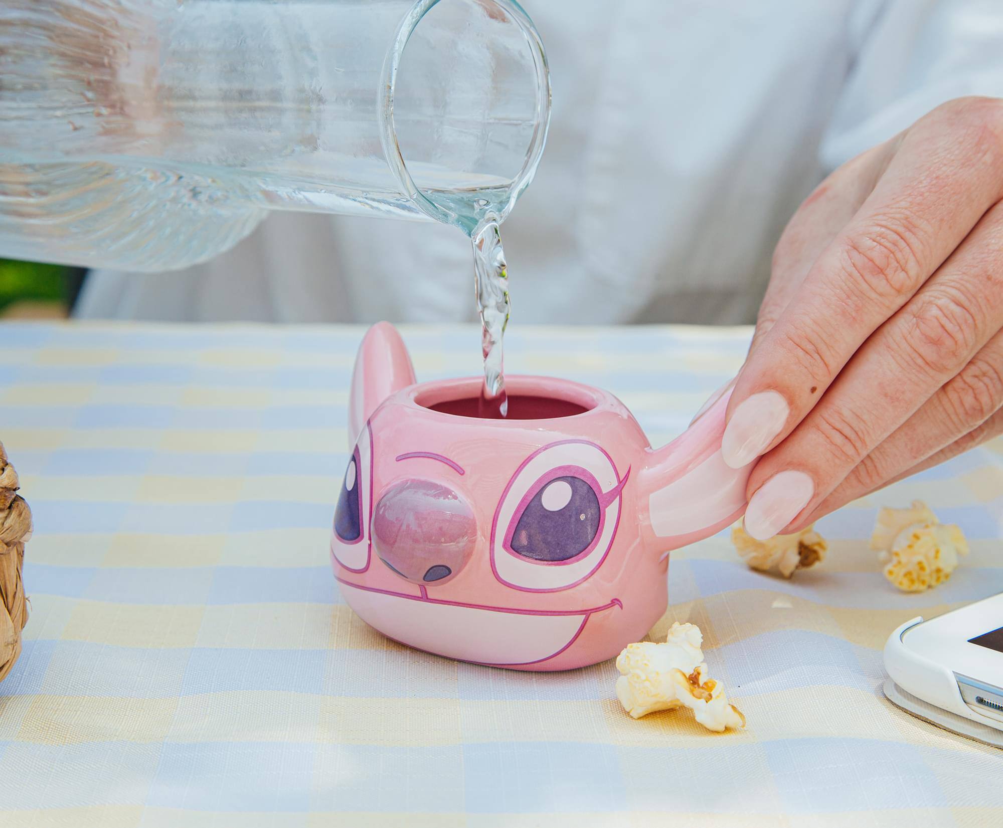 Alt View 4. Disney - Disney Lilo & Stitch Angel Sculpted Ceramic Mini Mug | Holds 3 Ounces - Pink.