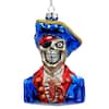 Front. OrnamentallyYou - Fierce Pirate Skeleton Glass Ornament Gothic Skull Ship Captain Spooky Decor - Multi-colored.