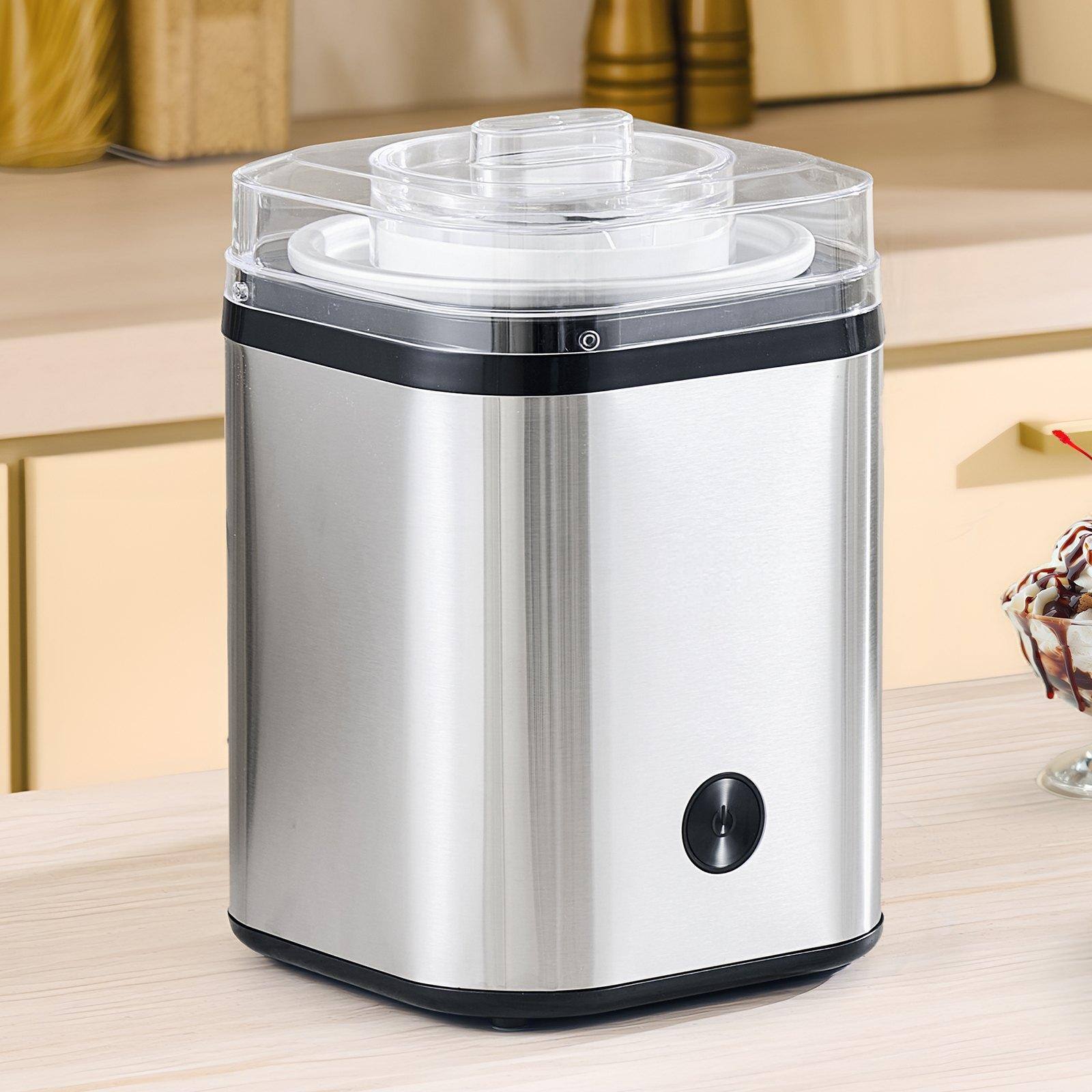 Alt View 1. Glintex - Ice Cream Maker 2.1Qt Large Capacity Automatic Electric Machine, Easy to Clean, for Gelato & Frozen Yogurt - Silver.