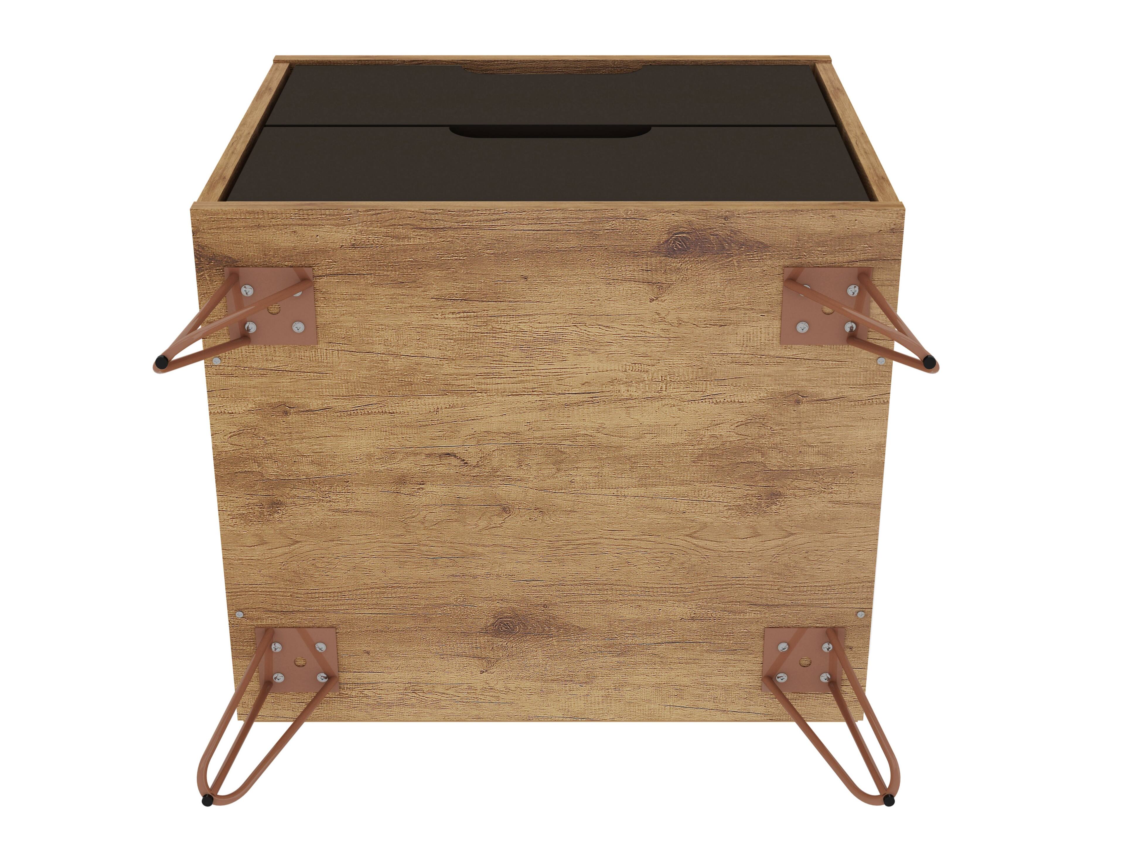 Alt View 2. Manhattan Comfort - Rockefeller Mid-Century Modern 20" Nightstand - Gray.