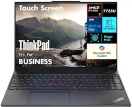 Lenovo - Refurbished Excellent - ThinkPad E16 Laptop 16.0 WUXGA (AMD Ryzen 7 7735U, 16GB DDR5, 512GB SSD, AMD Radeon, No OS) - Graphite Black
