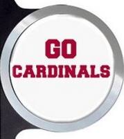 Alt View 2. PRORUN - Arizona Cardinals Automotive License Plate Frame with Team Badges - Multi.