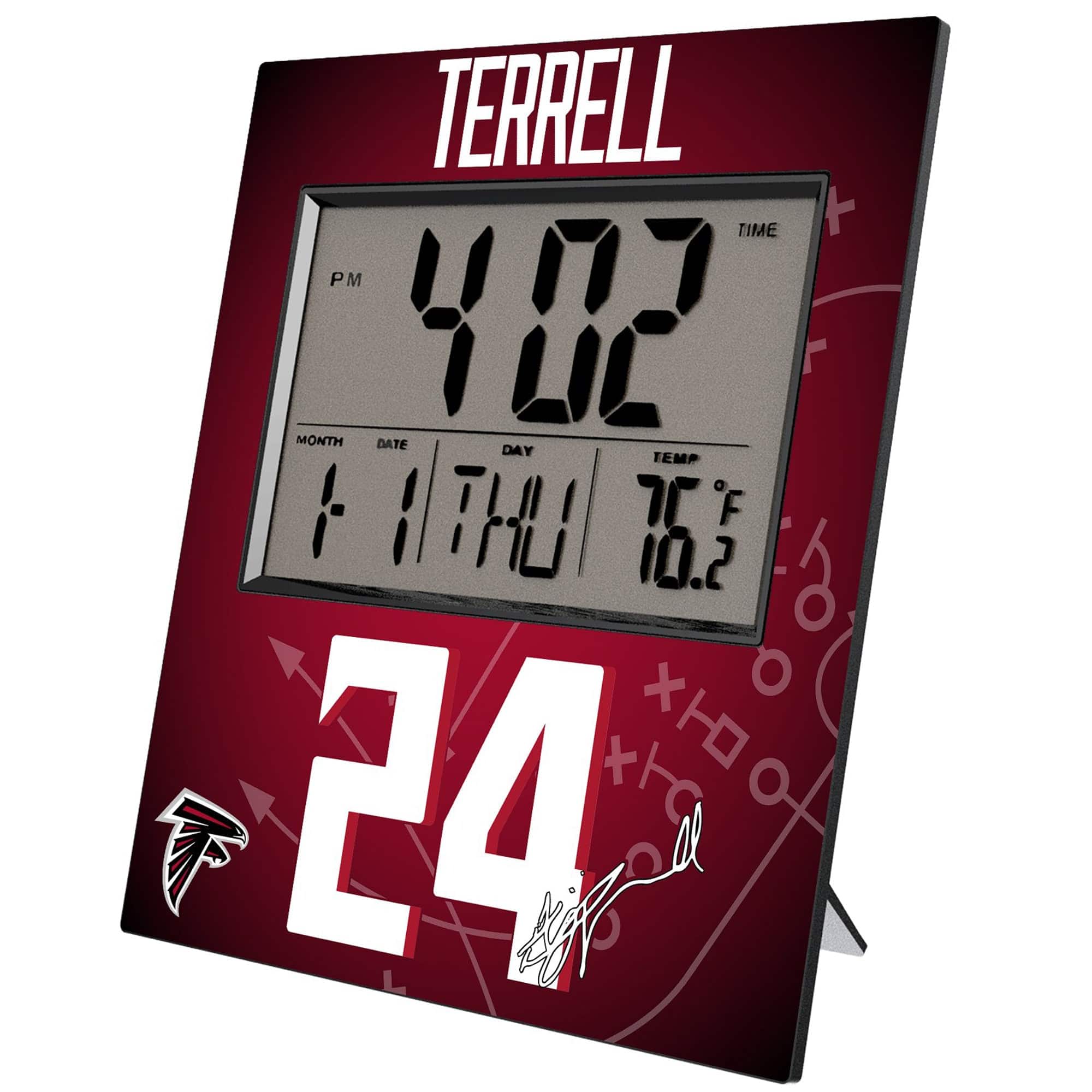 Keyscaper - A.J. Terrell Atlanta Falcons Digital Desk & Wall Clock - Multicolor
