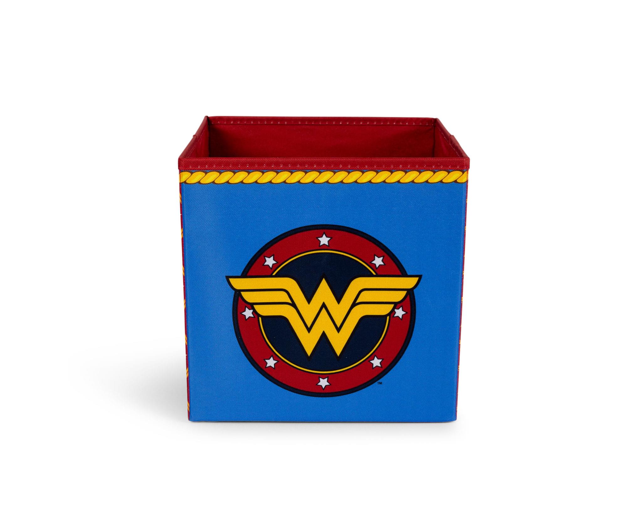 Alt View 1. Ukonic - DC Comics Wonder Woman Logo Storage Bin Cube Organizer | 11 Inches - Red.