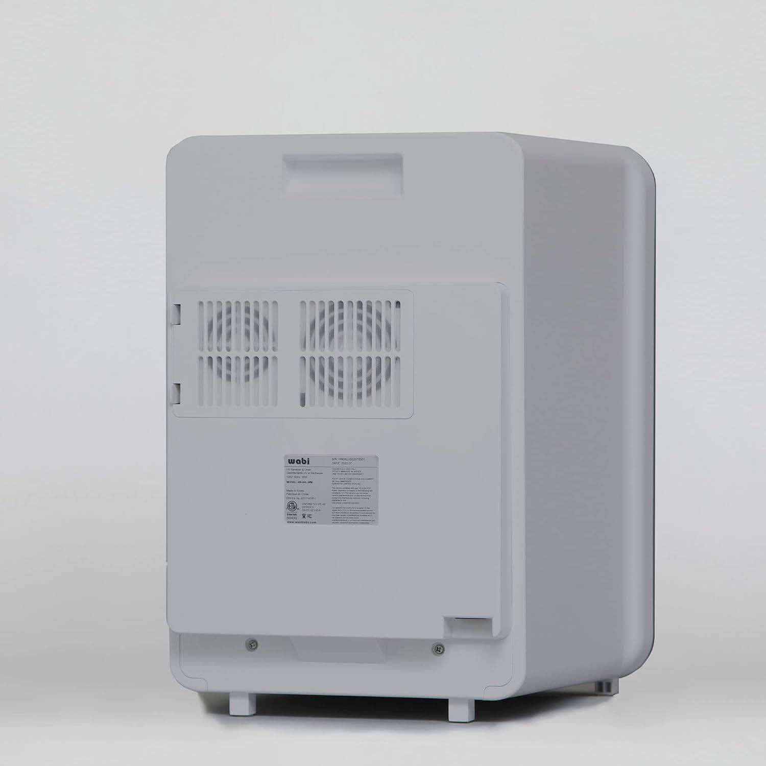 Back. Wabi - Wabi Baby LED Sanitizer & Dryer Ultra Sanitize + Dry + Storage - Grey.