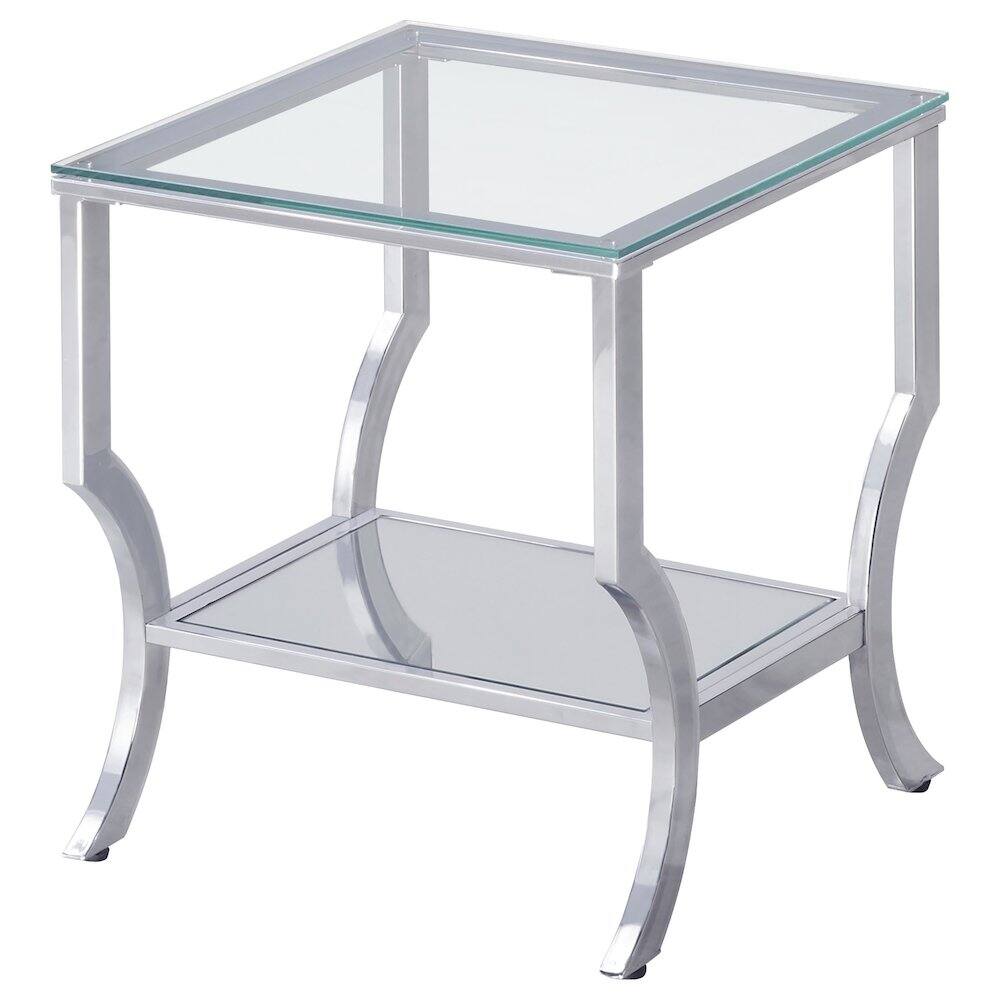 Alt View 3. Coaster Co. of America - Saide 2-piece Glass Top Coffee and End Table Set Chrome - Silver.