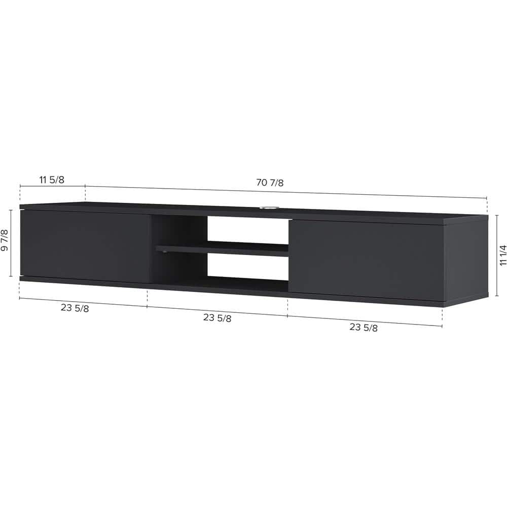 Atelier Mobili - Floating TV Stand 70 Inch, Wall Mounted Entertainment Center - White