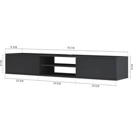 Atelier Mobili - Floating TV Stand 70 Inch, Wall Mounted Entertainment Center - White