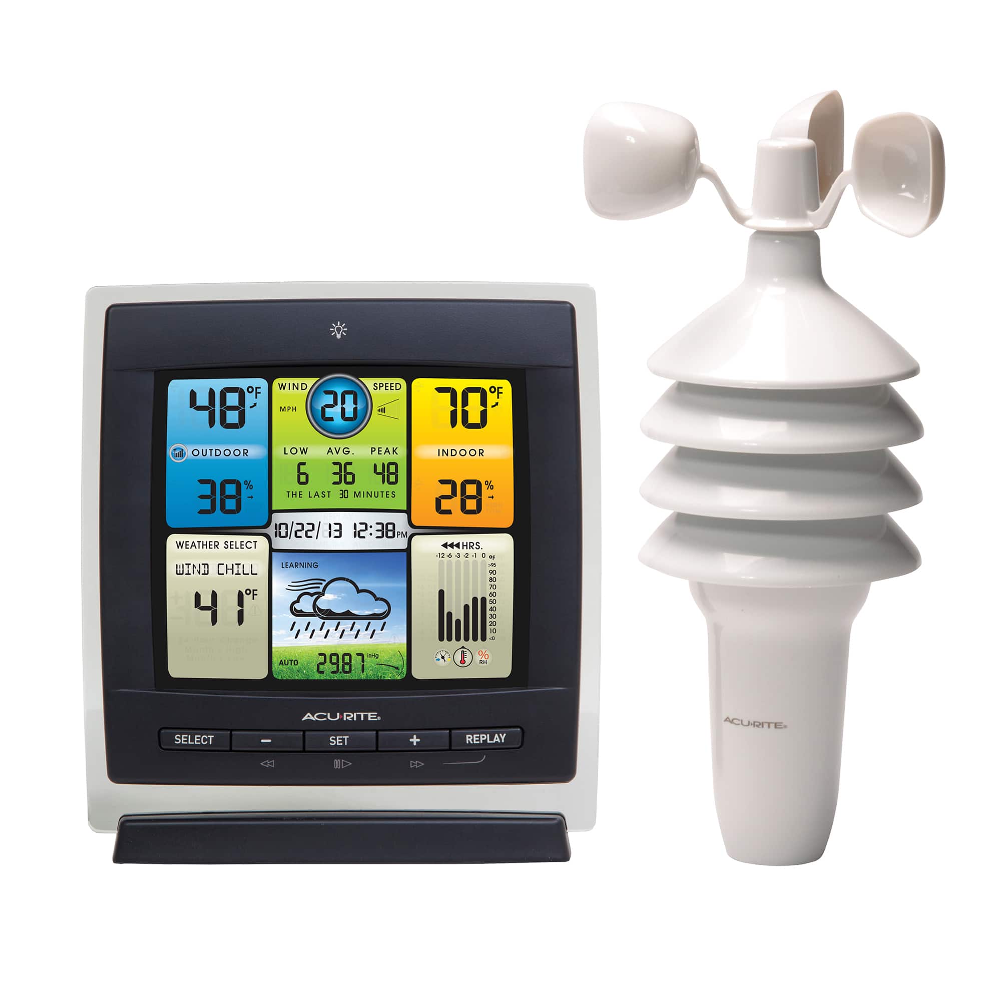 Front. AcuRite - Notos Weather Station - White/Black.