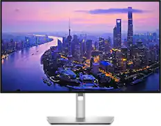 Front. Dell - UltraSharp U2725QE 27 Inch 4K UHD IPS Monitor with 120Hz and Thunderbolt 4 - Black.