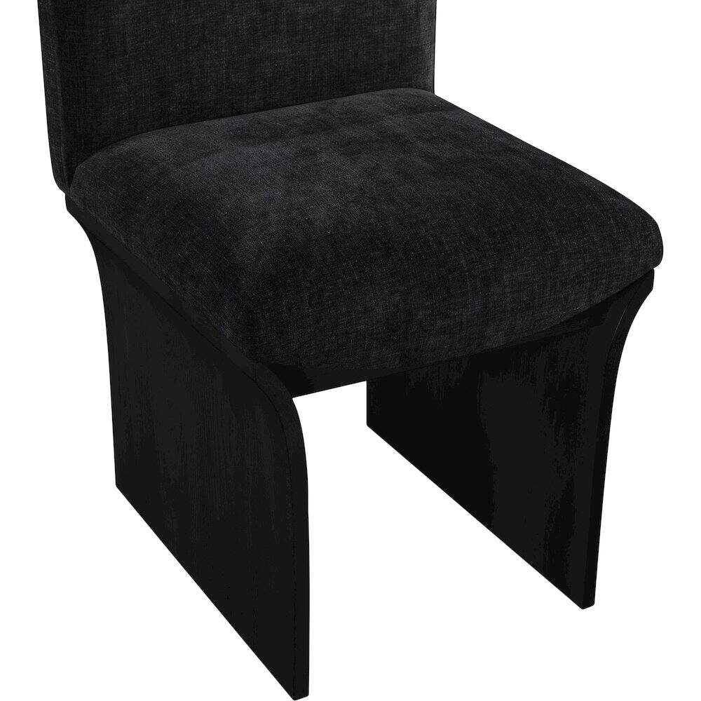 Alt View 3. Meridian Furniture - Shaw Black Chenille Fabric Upholstered Dining Chair - Black.