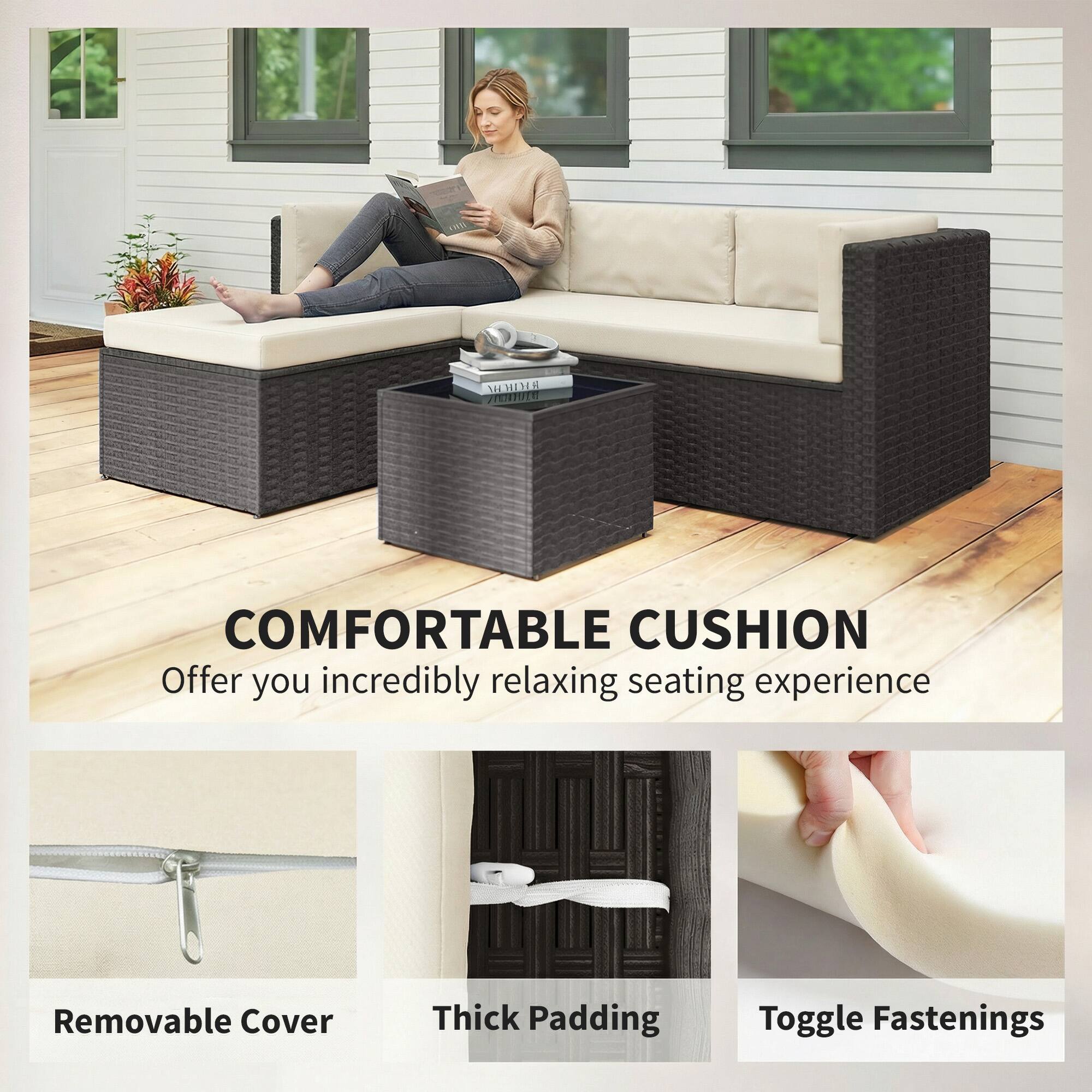 MMIMG 7TEN COMFORTABLE CUSHION  
Offer you incredibly relaxing seating experience  
Removable Cover  
Thick Padding  
Toggle Fastenings
