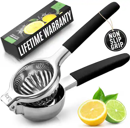 Zulay Stainless Steel Lemon Squeezer
Lifetime Warranty
Non Slip Grip
