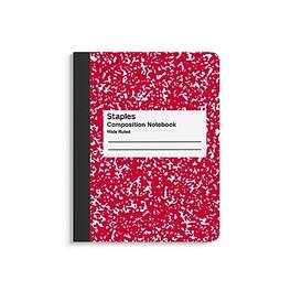 Staples - Composition Notebooks, 7.5" x 9.75", Wide Ruled, 100 Sheets Colors, 4/Pack - Assorted