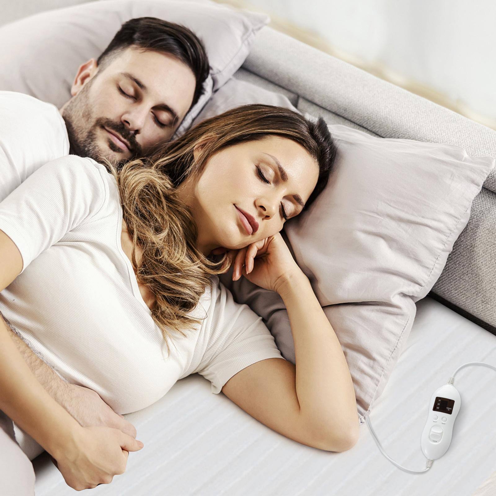 Alt View 6. Sugift - Electric Heated King Size Mattress Pad with Adjustable Temperatures 10 H Timer - White.