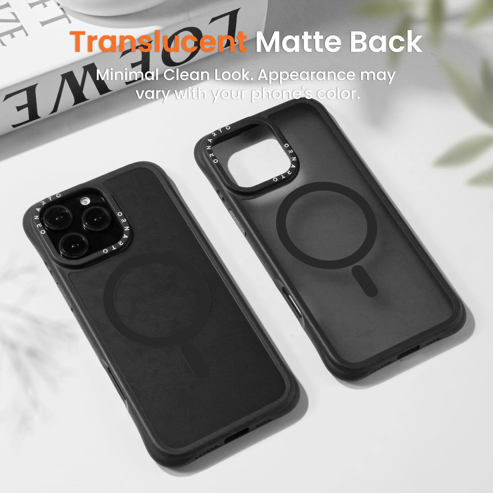 Translucent Matte Back  
Minimal Clean Look. Appearance may vary with your phone's color.