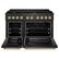 Angle. ZLINE - 48 in. Wide 8 Burner Autograph 6.7 cu. ft. Freestanding Paramount Dual Fuel Range and Bronze Accents - Black Satin Stainless Steel.