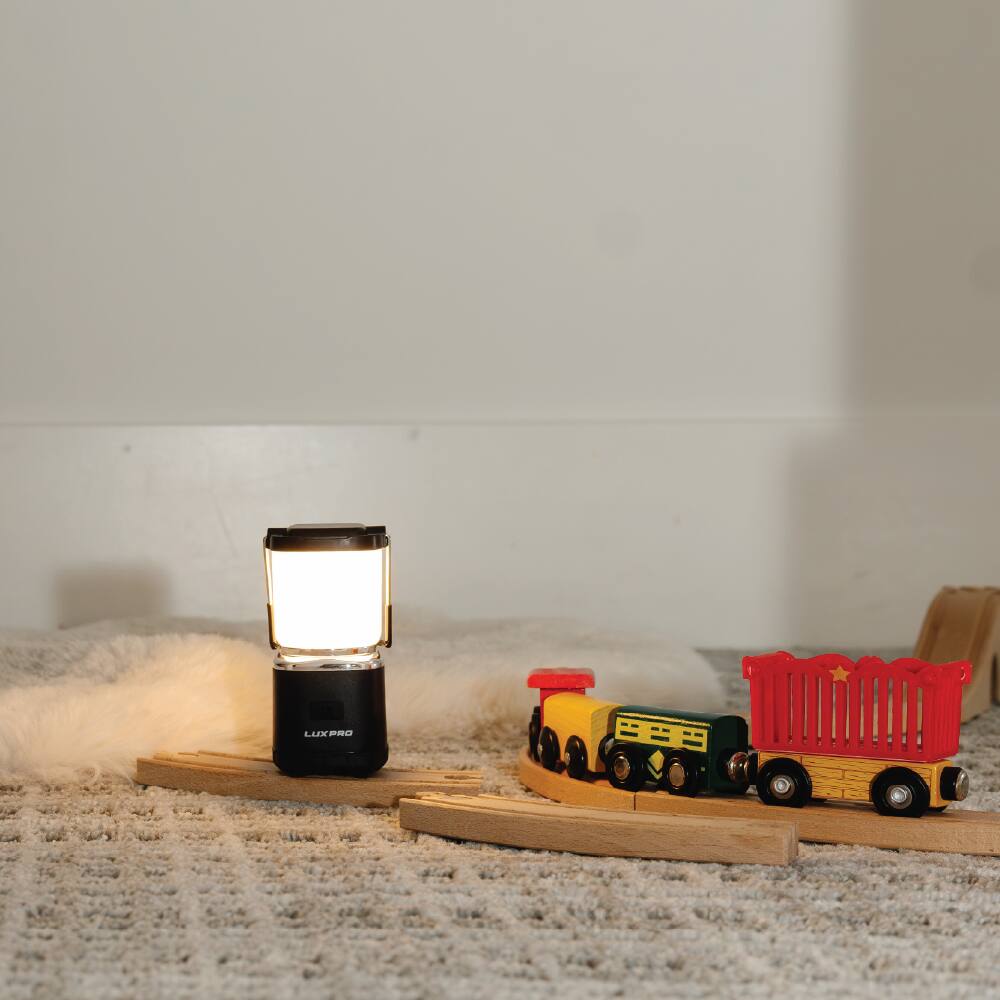 Alt View 1. LUXPRO - Mini Rechargeable LED Lantern, 300 Lumens - Black.