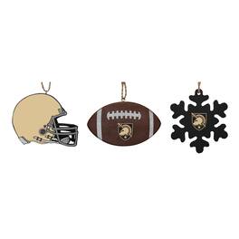 The Memory Company - Army Knights Three-Pack Helmet, Football & Snowflake Ornament Set - Black
