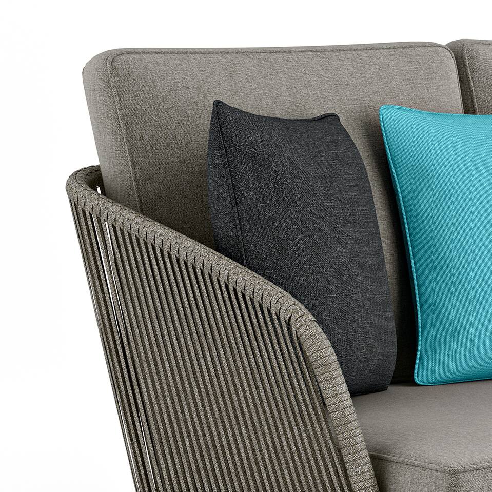 Alt View 5. Simpli Home - Carmel 75 inch Wide Contemporary Outdoor Sofa in Polyester Fabric - Sand Drift.