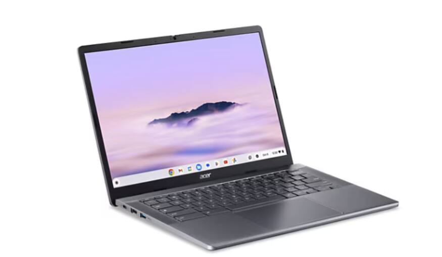 Alt View 2. Acer - Acer Laptop Chromebook Plus 514 14" WUXGA Touchscreen AMD Ryzen 3-7320C 8GB RAM 256GB SSD Chrome OS Steel Gray - Steel Gray.