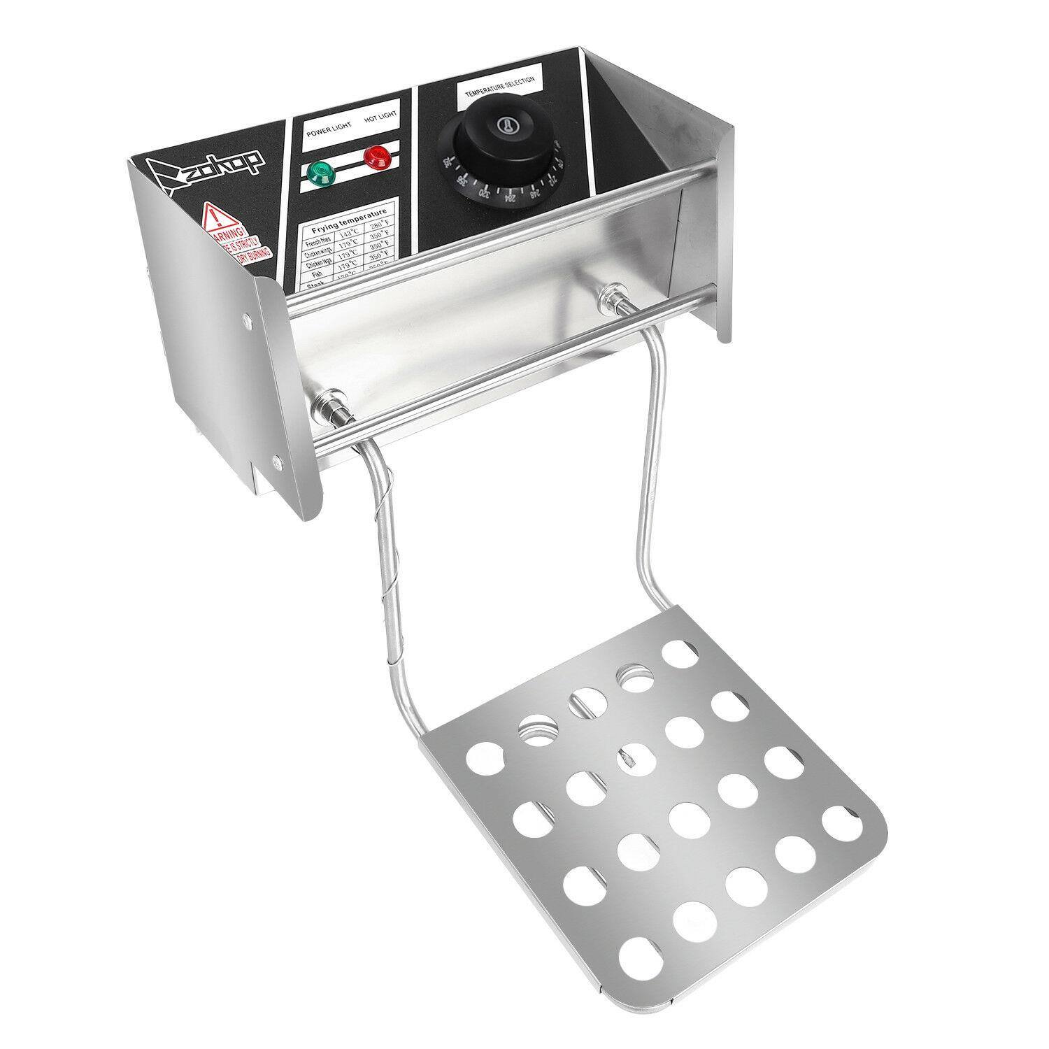 Alt View 5. Winado - 5000W 12 L Electric Deep Fryer Portable Dual Tank Basket Commercial Restaurant - Sliver.