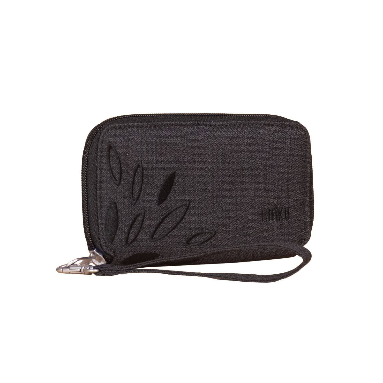 Angle. Haiku - Haiku Intrepid RFID Blocking Wristlet - Black In Bloom.