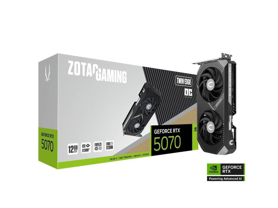 ZOTAC RTX 5070 Twin Edge OC 12GB GDDR7 PCIe 5.0 x16 ATX GPU - Best Buy ZOTAC RTX 5070 Twin Edge OC 12GB GDDR7 PCIe 5.0 x16 ATX GPU - Best Buy
