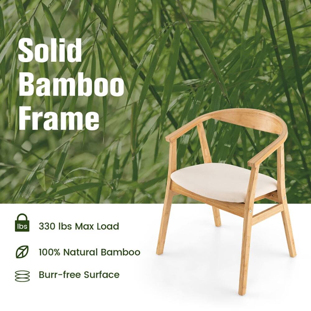 Solid Bamboo Frame  
330 lbs Max Load  
100% Natural Bamboo  
Burr-free Surface