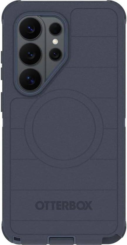 Back. OtterBox - OtterBox Galaxy S26 Ultra (Only) - Defender Series Case with Magnets - Holster Clip Included - Rugged & Durable - Blue Sentiment.