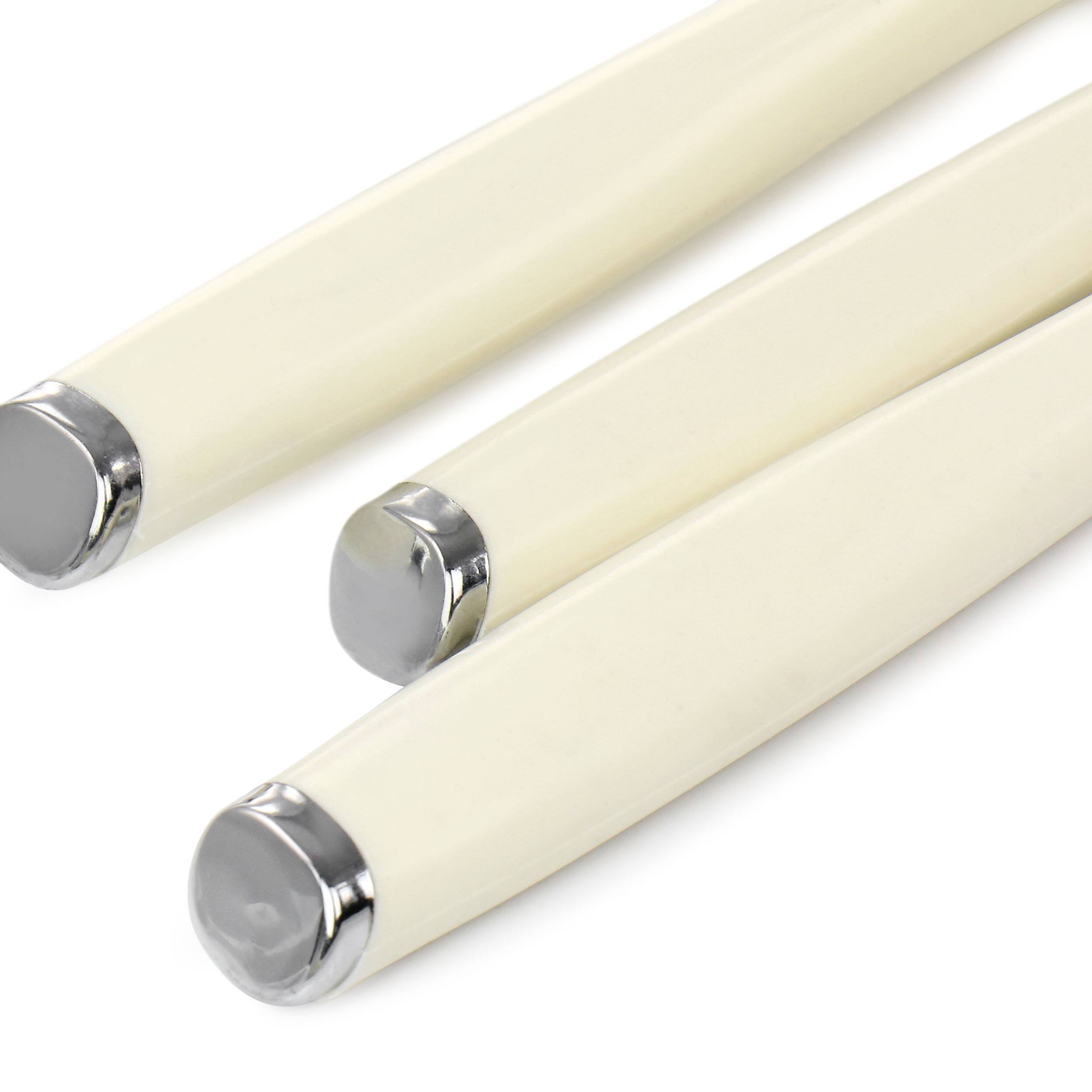 Alt View 4. Gibson - Gibson Everyday Fairfield 16 Piece Flatware Set with Wire Caddy in Egg Shell - Egg Shell.