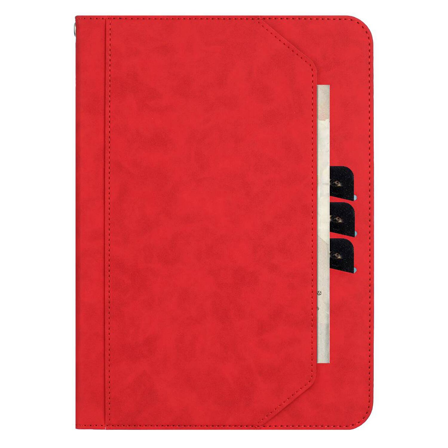 Left. Dteck - Retro PU Leather Folio Case for Apple iPad mini (A17 Pro) 2024/iPad mini 6th Generation 8.3" 2021,Shockproof Flip Cover - Red.