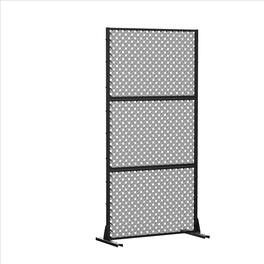 Lirago - 72 in. Galvanized Metal Outdoor Privacy Screens Garden Outdoor Fence - Black
